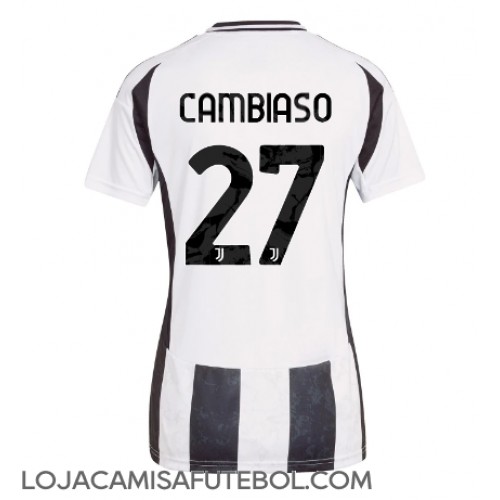 Camisa de Futebol Juventus Andrea Cambiaso #27 Equipamento Principal Mulheres 2024-25 Manga Curta